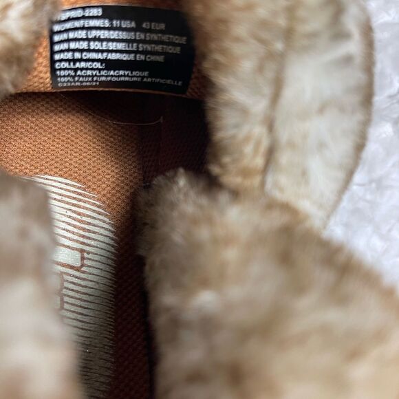 Lugz sprig fashion faux leather tan ankle slip on boots faux fur accent … - Picture 10 of 11